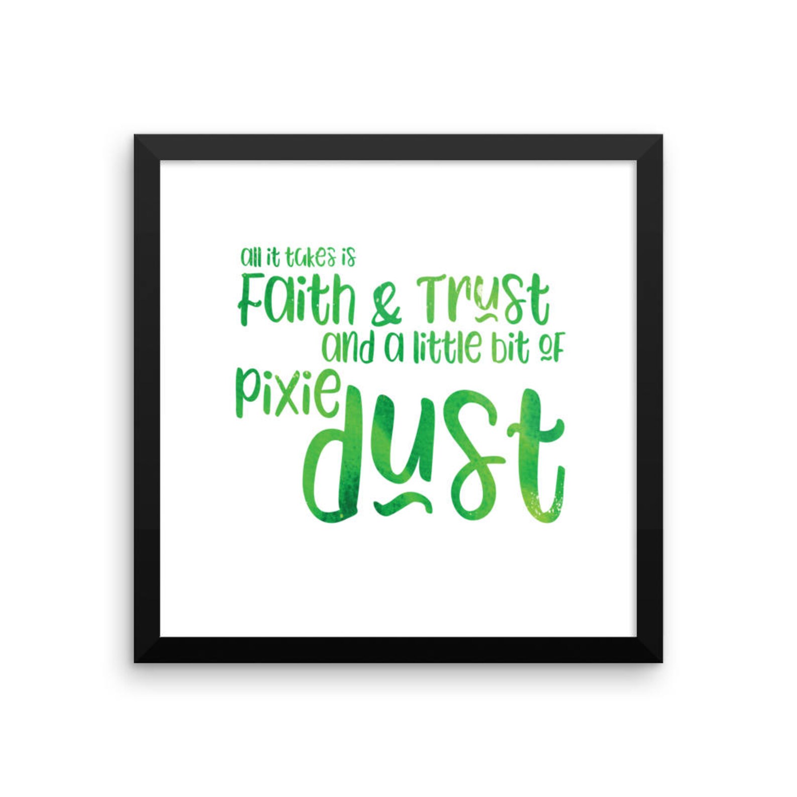 Tinker Bell Quote Print Faith & Trust Disney Print Etsy