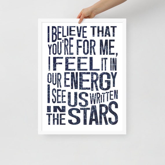 Levitating Lyric Print I Believe That You Re The One For Etsy