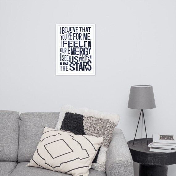 Levitating Lyric Print I Believe That You Re The One For Etsy
