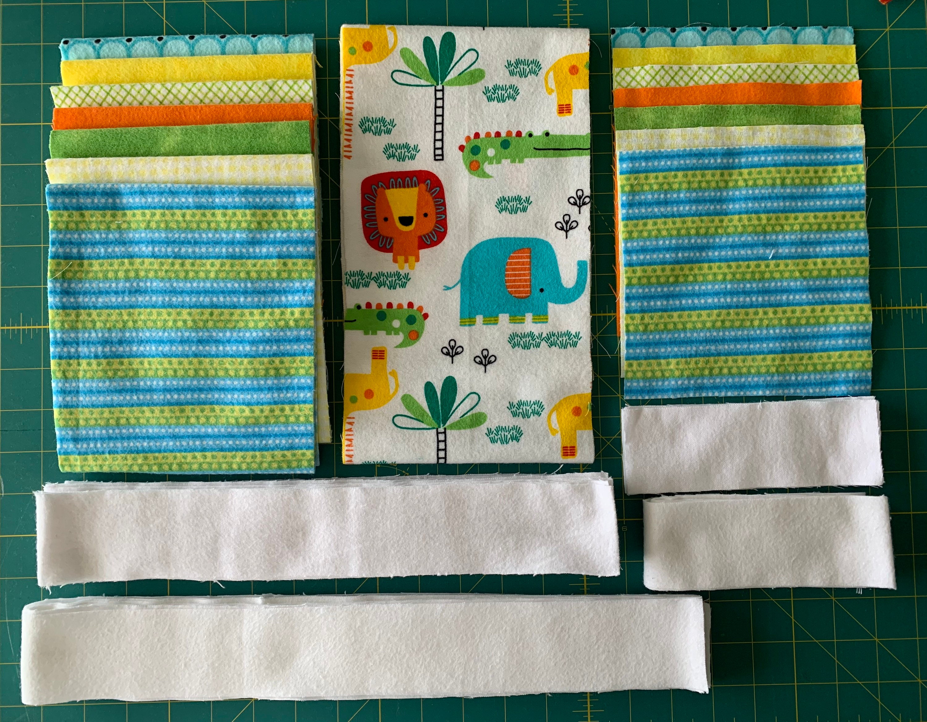 Baby Boy Precut Flannel Quilt Top Kit Bright Turquoise Etsy
