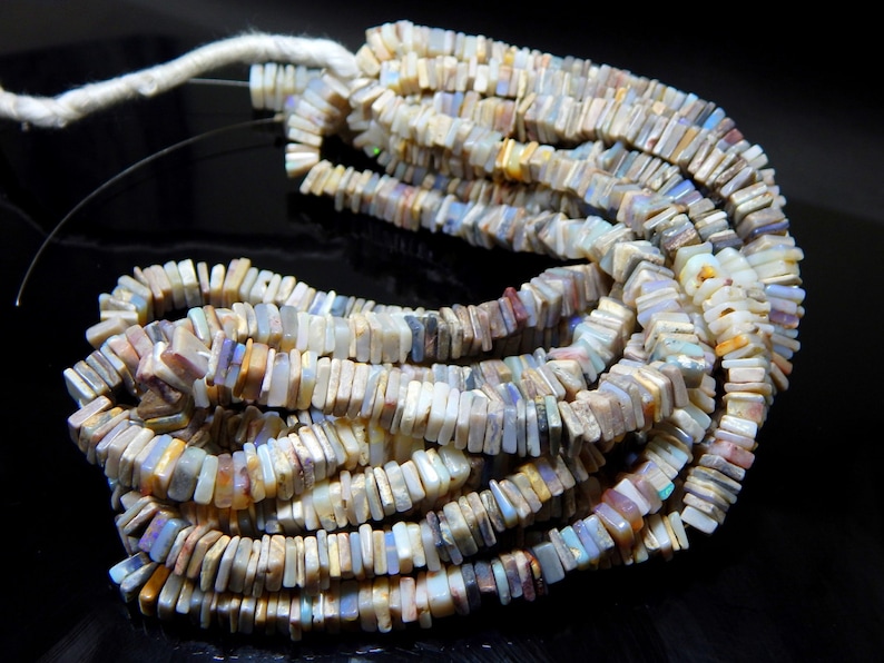 AUSTALIAN OPAL Heishi Beads Smooth Square Shape 100 Percent Natural Gemstone Size 7.7x7.2 mm Approx