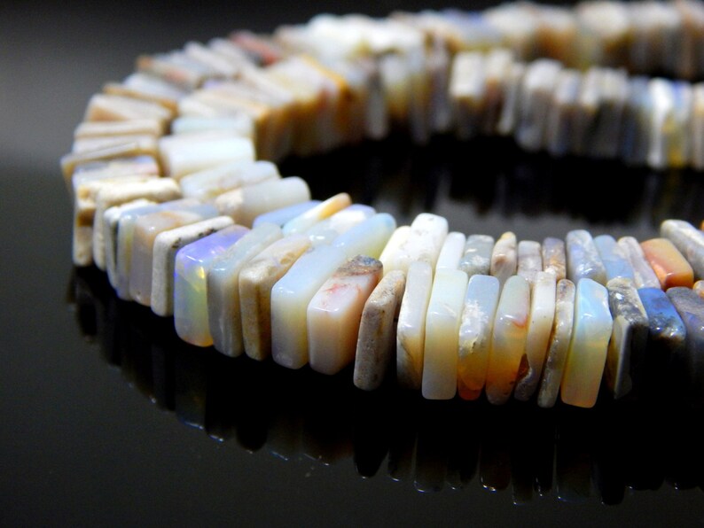 AUSTALIAN OPAL Heishi Beads Smooth Square Shape 100 Percent Natural Gemstone Size 7.7x7.2 mm Approx