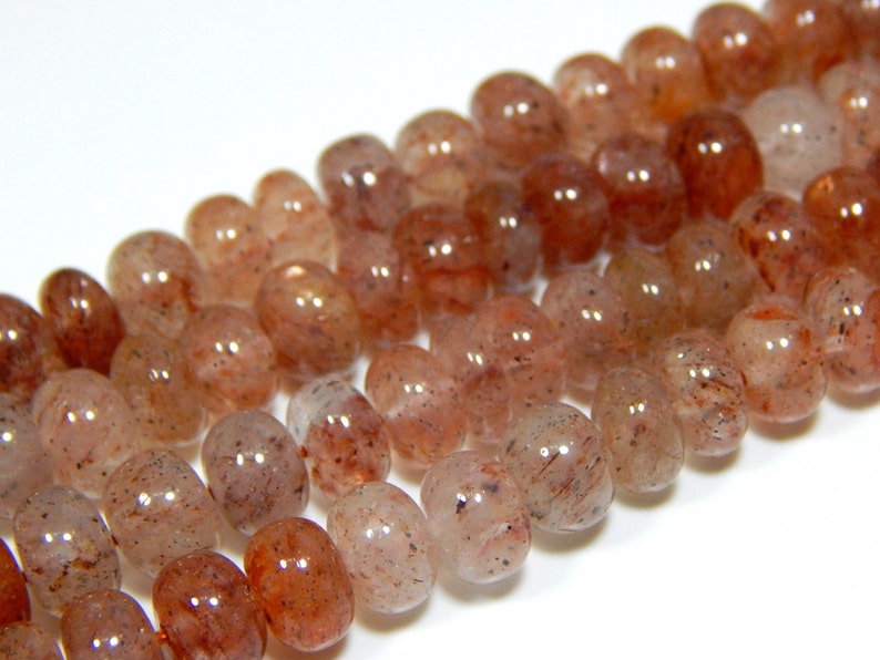0484 Strawberry Quartz Rondelle Beads 100 Percent Natural Gemstone Size 8x7.3 mm Approx