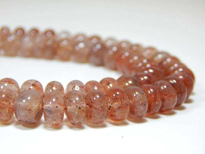 0484 Strawberry Quartz Rondelle Beads 100 Percent Natural Gemstone Size 8x7.3 mm Approx