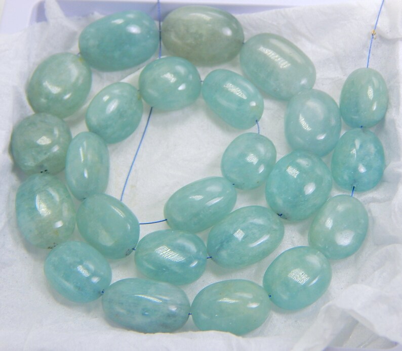 Aquamarine smooth oval beads Aquamarine oval Shape 100 percent natural Gemstone size 19x13 mm approx.
