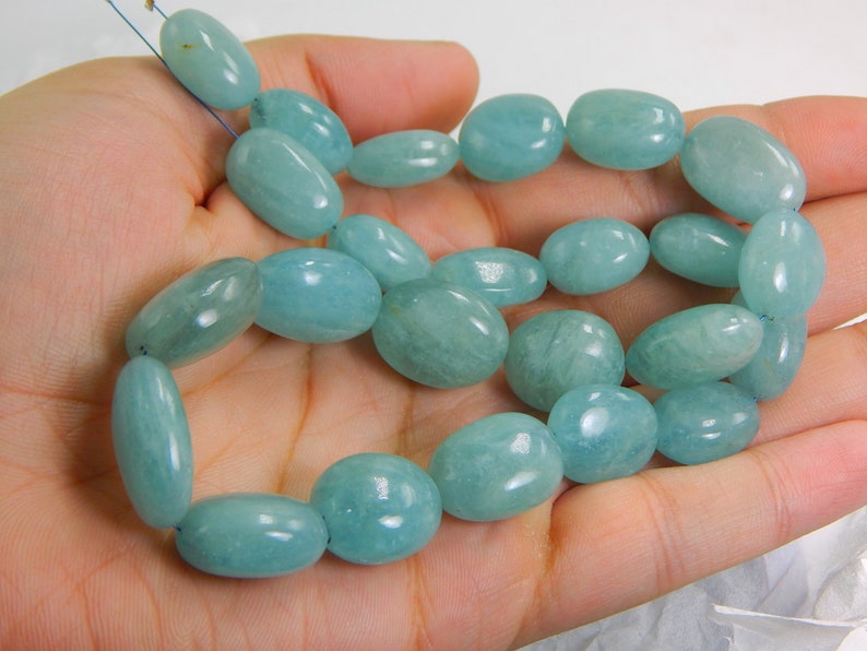 Aquamarine smooth oval beads Aquamarine oval Shape 100 percent natural Gemstone size 19x13 mm approx.