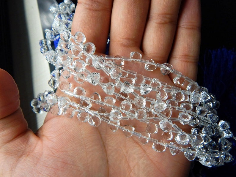 Crystal Faceted Triangle Beads 100 Percent Natural Gemstone Size 6.5x6 mm Approx.