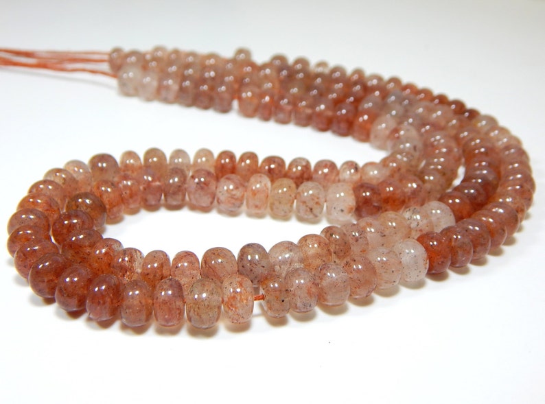 0484 Strawberry Quartz Rondelle Beads 100 Percent Natural Gemstone Size 8x7.3 mm Approx
