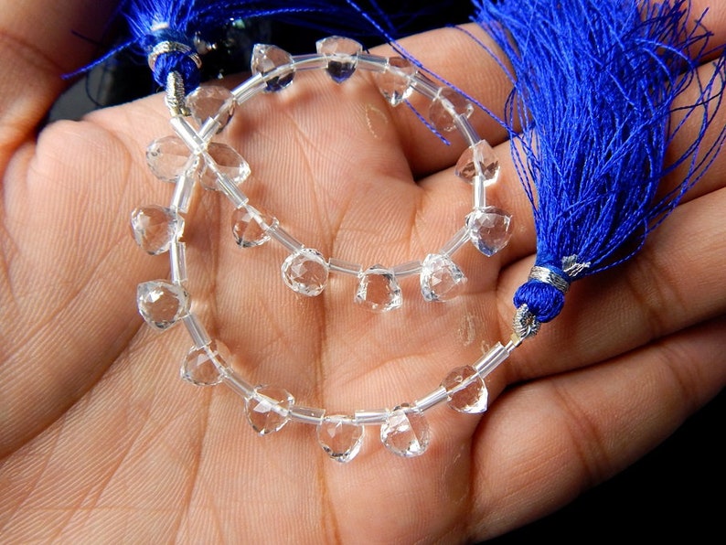 Crystal Faceted Triangle Beads 100 Percent Natural Gemstone Size 6.5x6 mm Approx.