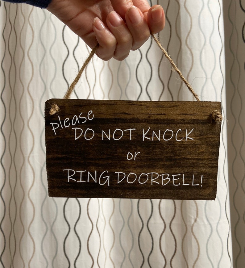 Do Not Knock Or Ring Doorbell Sign Door Sign Baby Sign Etsy