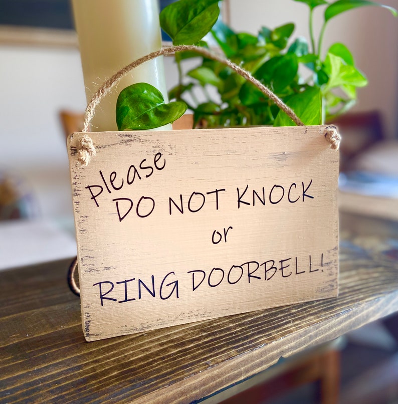 Do Not Knock Or Ring Doorbell Sign Door Sign Baby Sign Etsy