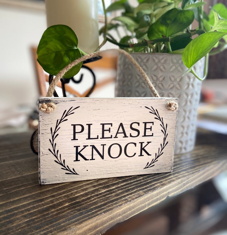 Please Knock Sign Do Not Knock Sign Door Sign Baby Sign | Etsy