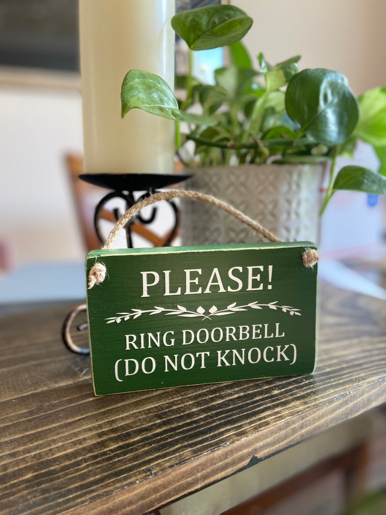 Please Ring Doorbell Sign Do Not Knock Sign Door Sign Etsy