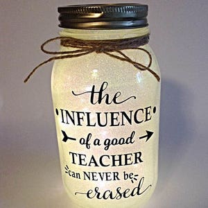 Personalized Teacher Gift, End of Year Teacher Gift, Thank You Gift Teacher, Nite Light, Teacher Appreciation Gift, Mason Jar Light image 5