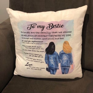 Best Friend Pillow, Gift for Her, Christmas Gift, Pillow Cover