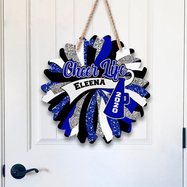 Personalized Cheer Door/Wall Hanger, Cheer Door Hanger Personalized, Christmas Gift, Home Decor, Coach Gift, Cheerleader gift