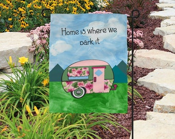 Home is Where the Heart is Summer Garden Flag, Garden Decor, Door Banner, Spring Flag, Outdoor Decor, Spring Outdoor Decor, Summer Decor