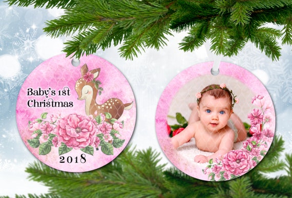 Personalized Baby s First Christmas Ornament for Baby Girl Christmas Present Baby Shower New Baby Gift for Baby 2021 First Christmas