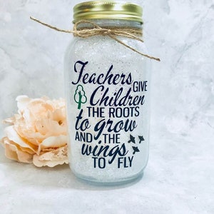 Teacher Gifts Personalized, Christmas Present, Mason Jar Night Light, Teacher Gift End of the Year, Teacher Appreciation Gift image 2