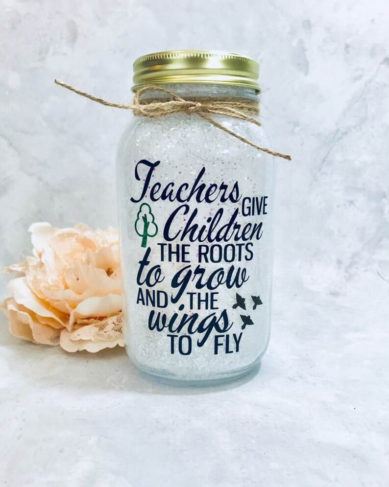 Teacher Gifts Personalized, Christmas Present, Mason Jar Night Light, Teacher Gift End of the Year, Teacher Appreciation Gift image 2