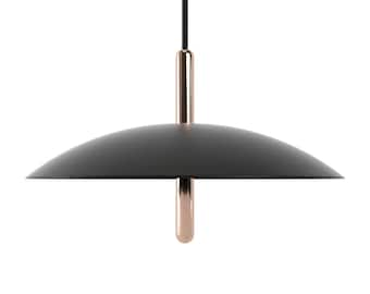 Signal Pendant, Black & Copper, Modern Hanging Light, Contemporary Pendant Lamp, Living Room, Kitchen, Entryway, Suspension, ceiling, LED