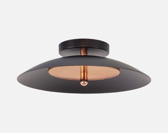 Signal Flush Mount (Was 600 USD), Black and Copper, from Souda, Modern Ceiling Light, Semi-Flush Mount, Contemporary Lighting, Hardwire, LED