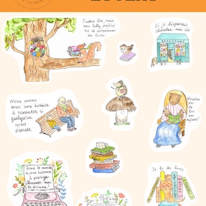 Stickers vinyles - Planches de stickers sur la lecture - Amoureux des livres