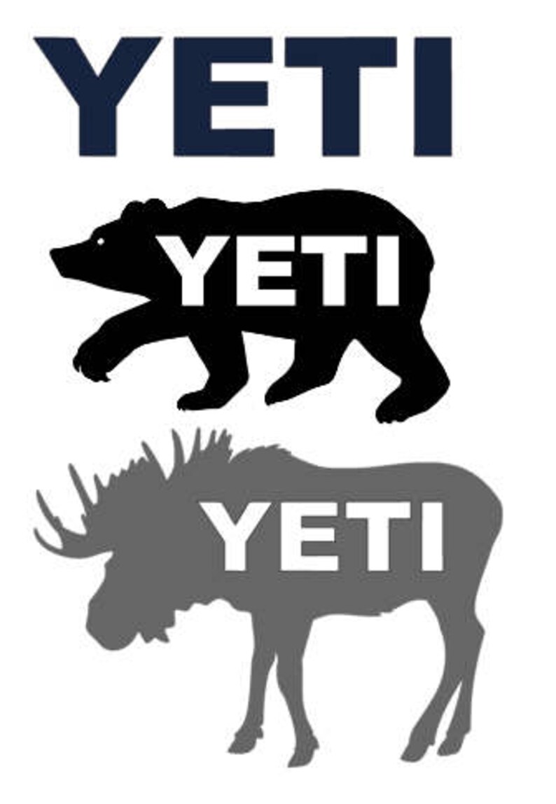 YETI decal YETI sticker YETI bear yeti moose yeti bear Etsy