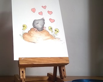 Pittura originale eccentrico Mole, Mole Nursery Wall Art, acquerello originale dipinto, capricciosa pittura Mole, Mole carina, creatura dei boschi,