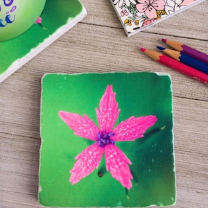 Flower Coasters ~ Flower Drink  Coasters ~ Handmade Stone Coaster Set ~ Floral Coasters ~ Flower Art ~ Flower Decor ~ Home Decor