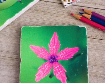 Flower Coasters ~ Flower Drink  Coasters ~ Handmade Stone Coaster Set ~ Floral Coasters ~ Flower Art ~ Flower Decor ~ Home Decor