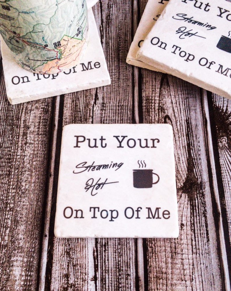 Funny Coffee Coasters, Handmade Stone Coasters, Inappropriate Decor