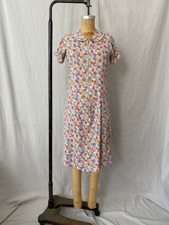 1930s Cotton Feedsack Chore/ House Dress with Pete