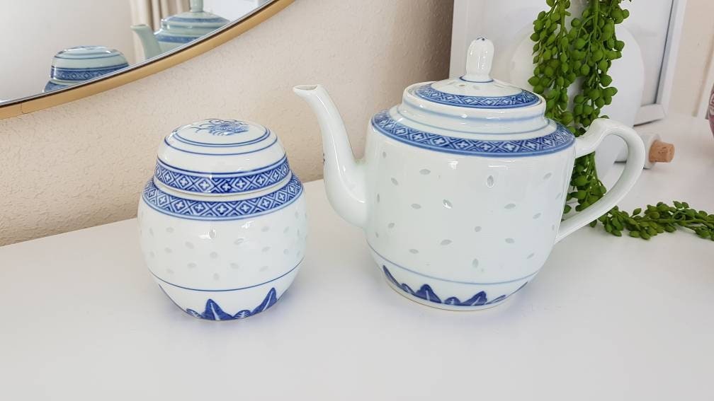 Vintage Teapot and Loose Tea holder or Sugar Pot. Teapot. Etsy