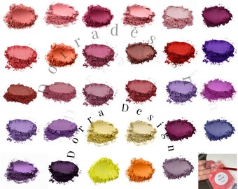 Polvo de mica vegana natural Rojo Púrpura amarillo colores de la gama Artes y manualidades multiusos pigmento aditivo para jabón cosmético