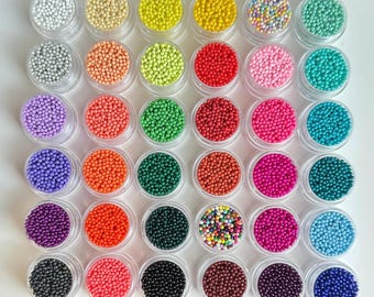 Glass Micro Beads No Hole 1.5 mm-2 mm fairy beads ,Nail Art Caviar beads, hollow glass jewelry, doll houses, miniature fake sprinkles,slime