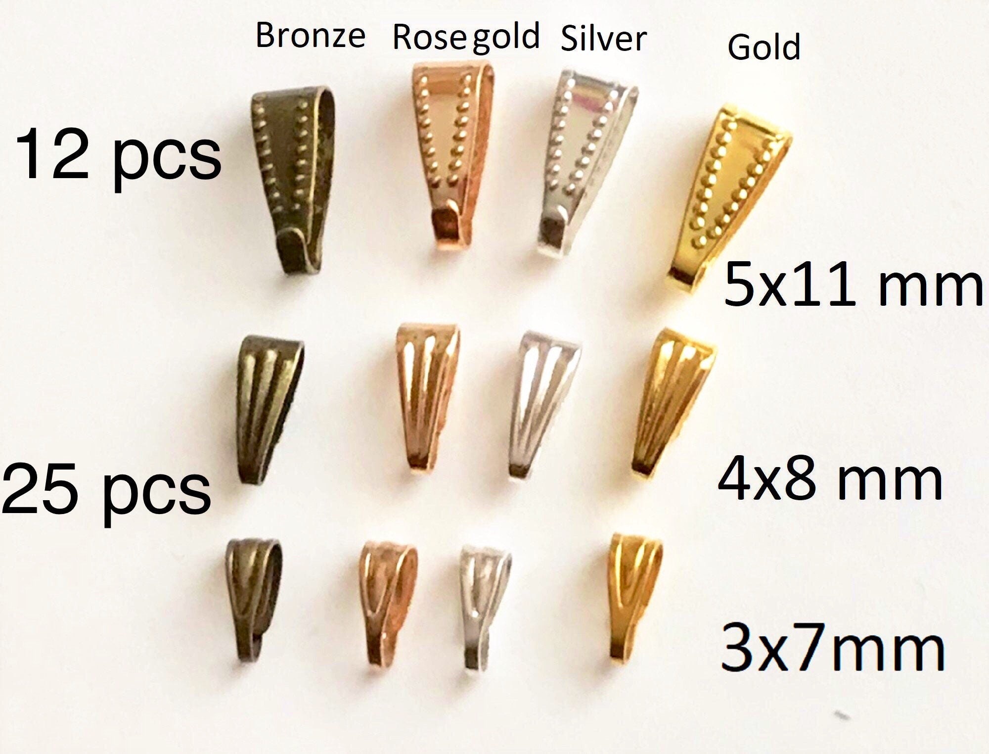 Sterling Silver Bail, Flower Pinch Bails for Pendants, Flower Bails, Gold  Bails, Rose Gold Bails 925 Silver Bails for Stones Resin Gemstone 