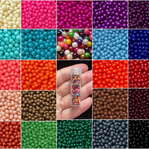 Micro perles de verre sans trou 1.5mm-2mm perles de fée Nail Art perles de caviar bijoux en verre creux maisons de poupée miniature faux arrose slime