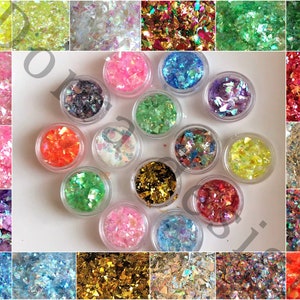Iridescent Cellophane Unicorn Crushed mermaids flakes Broken Glass paper Mirror flakes 3D Decorations Manicure Decoration