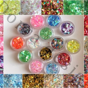 Iridescent Cellophane Unicorn Crushed mermaids flakes Broken Glass paper Mirror flakes 3D Decorations Manicure Decoration image 1