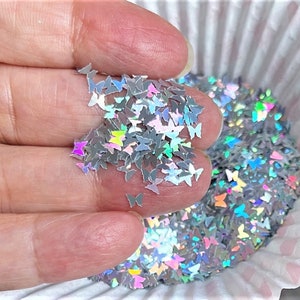 Paillettes pour ongles papillon, paillettes holographiques ultra fines, paillettes scintillantes, décoration de manucure, paillettes 3D pour Nail art