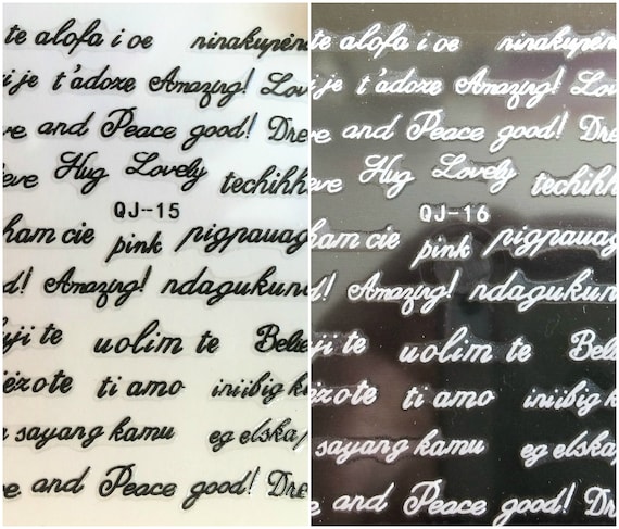 Water Transfer Nails Art Sticker English Letter Little Element Nail Wrap Sticker Tips Manicure Nail Foil Transfer