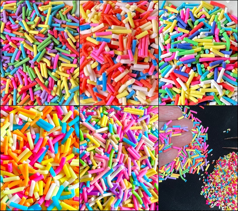 Argile polymère faux bonbons bonbons décorations de saupoudrage de sucre pour faux gâteau dessert nourriture maison de poupée, bijoux en boule de verre, remplissage en résine image 1