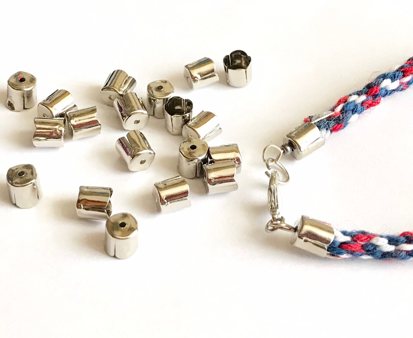 Cord End Caps 10/20 Silver Tone Necklace End Tip Bead Caps Etsy Nederland