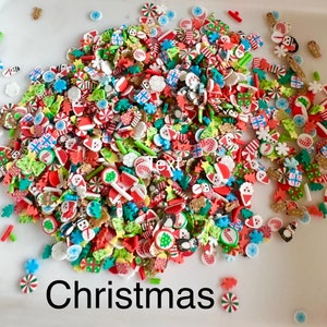 Tonstreusel, Dekoration für Schleim, Polymer, buntes Herz, fünf Sterne, Schneeflocken, Schleife, Süßigkeiten für Bastelprojekte