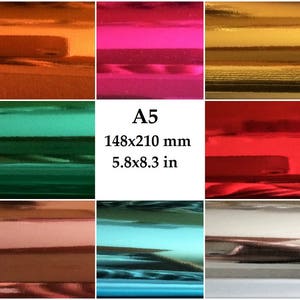 Transfer foil Silver Holo silver midnight blue Copper, Gold, Pink, light green, red, 1sheet A5 craft deco foil Nail Art transfer foil