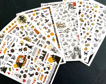 Self-adhesive Halloween Nail Art sheet Decorations Sticker Decals Manicure Nails Supplies