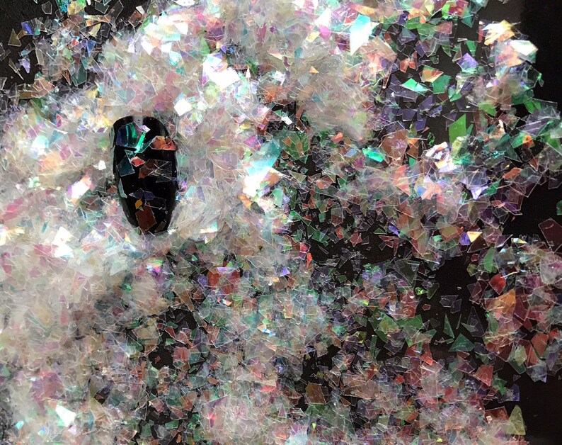 Crushed Iridescent Cellophane Glass Paper Clear AB Color Etsy