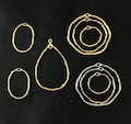 Hammered charm connector KC Gold and Rhodium silver hammered Round Circle drop Porous Connector Charms Pendant ring Necklace Earrings product logo