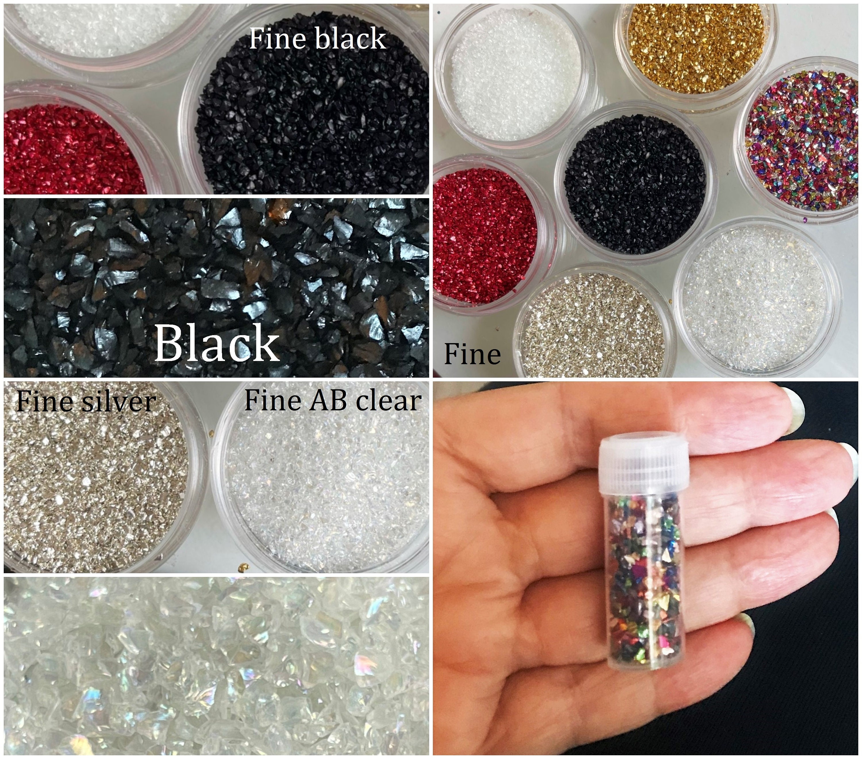 Visland Glitter Crushed Glass for Resin Art, Small Broken Glass Pieces  Irregular Crystal Chunky Flakes Sequins for Nail Arts DIY Vase Filler Epoxy  Jewelry Making Decoration 